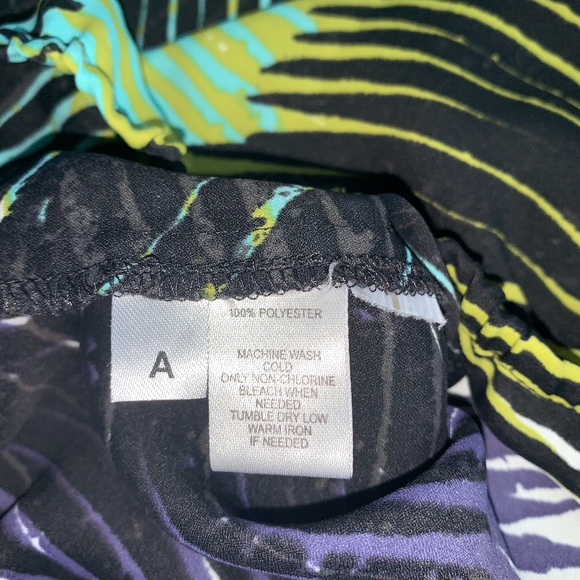 LOFT Sleeveless Black, Purple, Green, White, Teal Blouse, XS - Picture 5 of 6